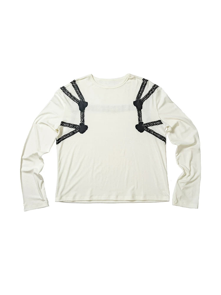 Lightweight Slim Rope Print Lyocell Top