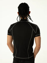 Black Short Sleeve Half-zip Men's Tee