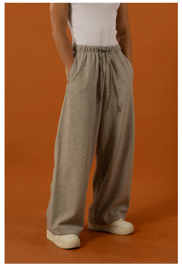 Men's Drawstring Wool Wide Leg Pants