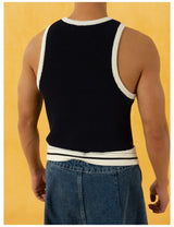 Men's Color Block Rib Knit Vest