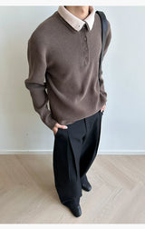 Reversible Two-in-One Stand Collar Sweater Coat