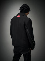 Dark Matte High Collar Zip Jacket