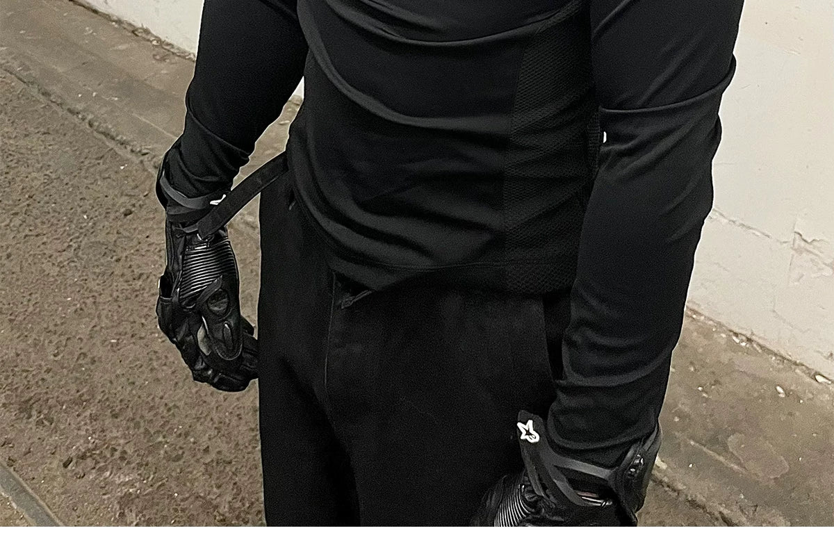 Black Sharkskin Long Sleeve Racing Top
