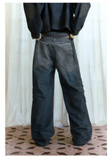 Scratched Washed Jeans With YKK Zipper