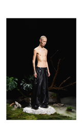 Pleated Tapered Leather Pants
