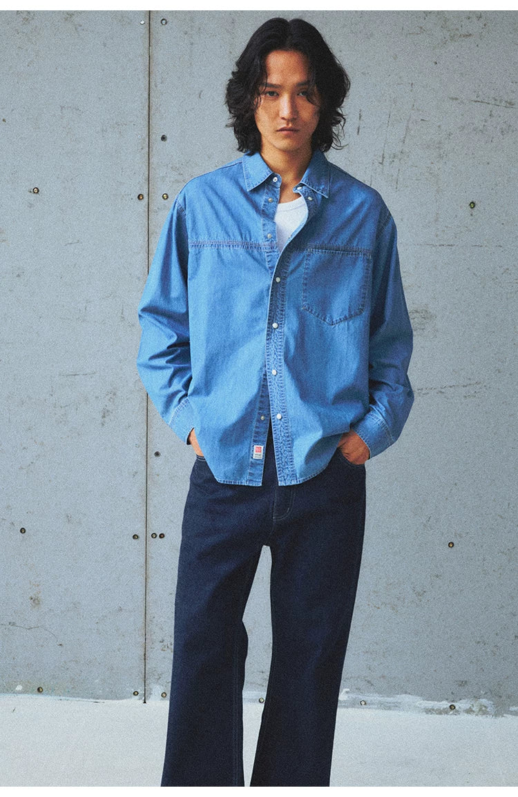 Okayama Washed Long-Staple Cotton Denim Shirt