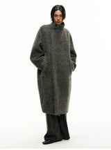 Pleated Back Wrap Cocoon Coat