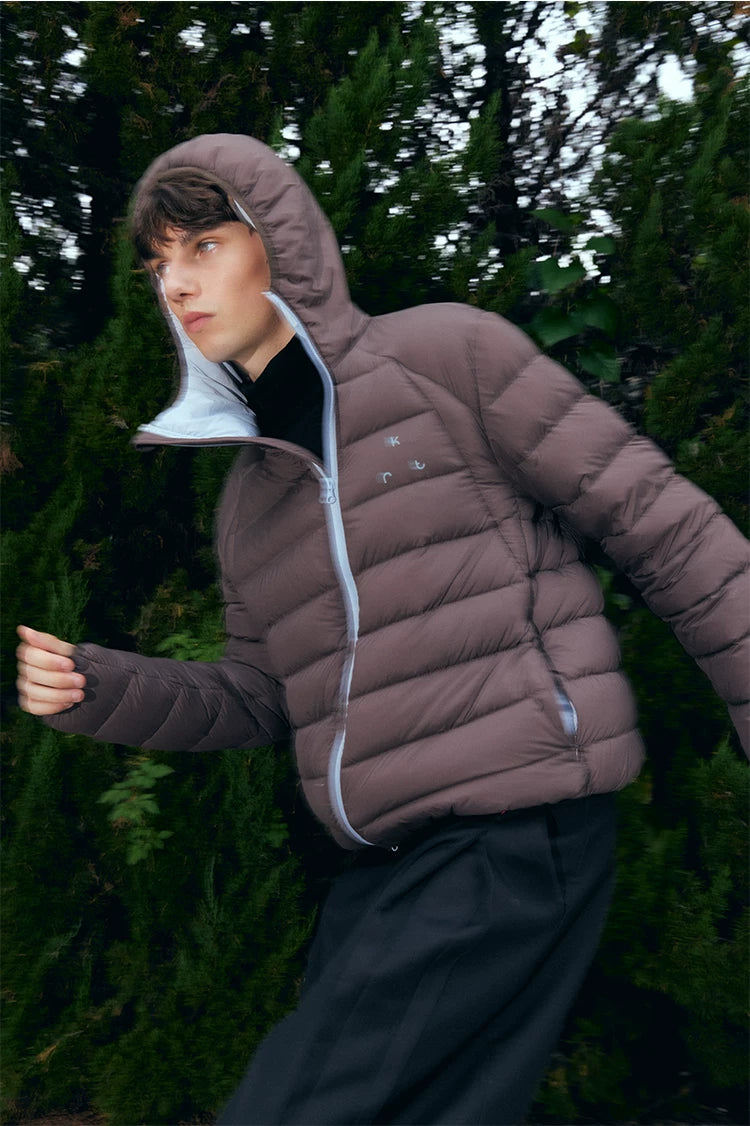 Lightweight Hooded 90% Down Water-repellent Jacket