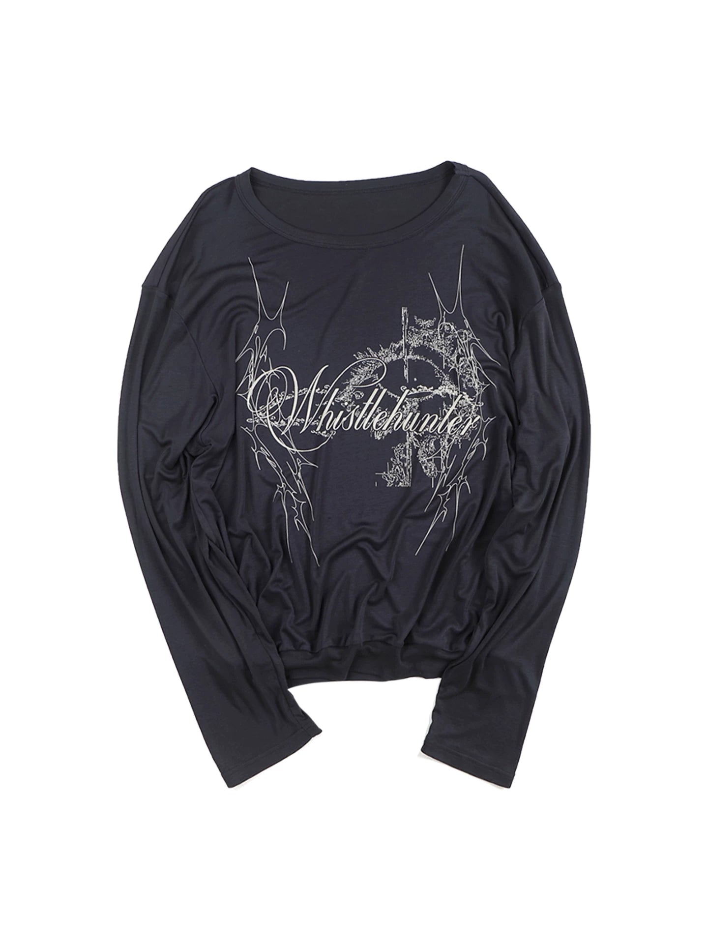 Printed Cropped Long Sleeve Lyocell Tee