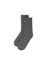 Grey Washed Frayed Embroidered Logo Socks
