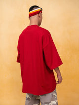 Men's Oversized Red Black White Tees