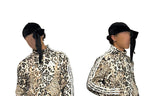Leopard Print Stand Collar Sweatshirt