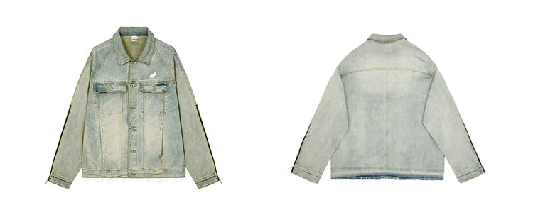 Mud Washed Distressed Denim Jacket