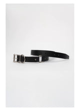 Black Vintage Silver Buckle Leather Belt