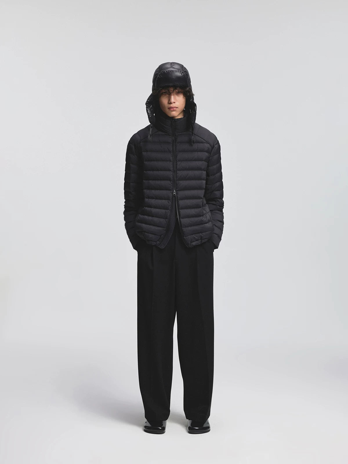 Pleated Elastic Waist Brushed Twill Slacks