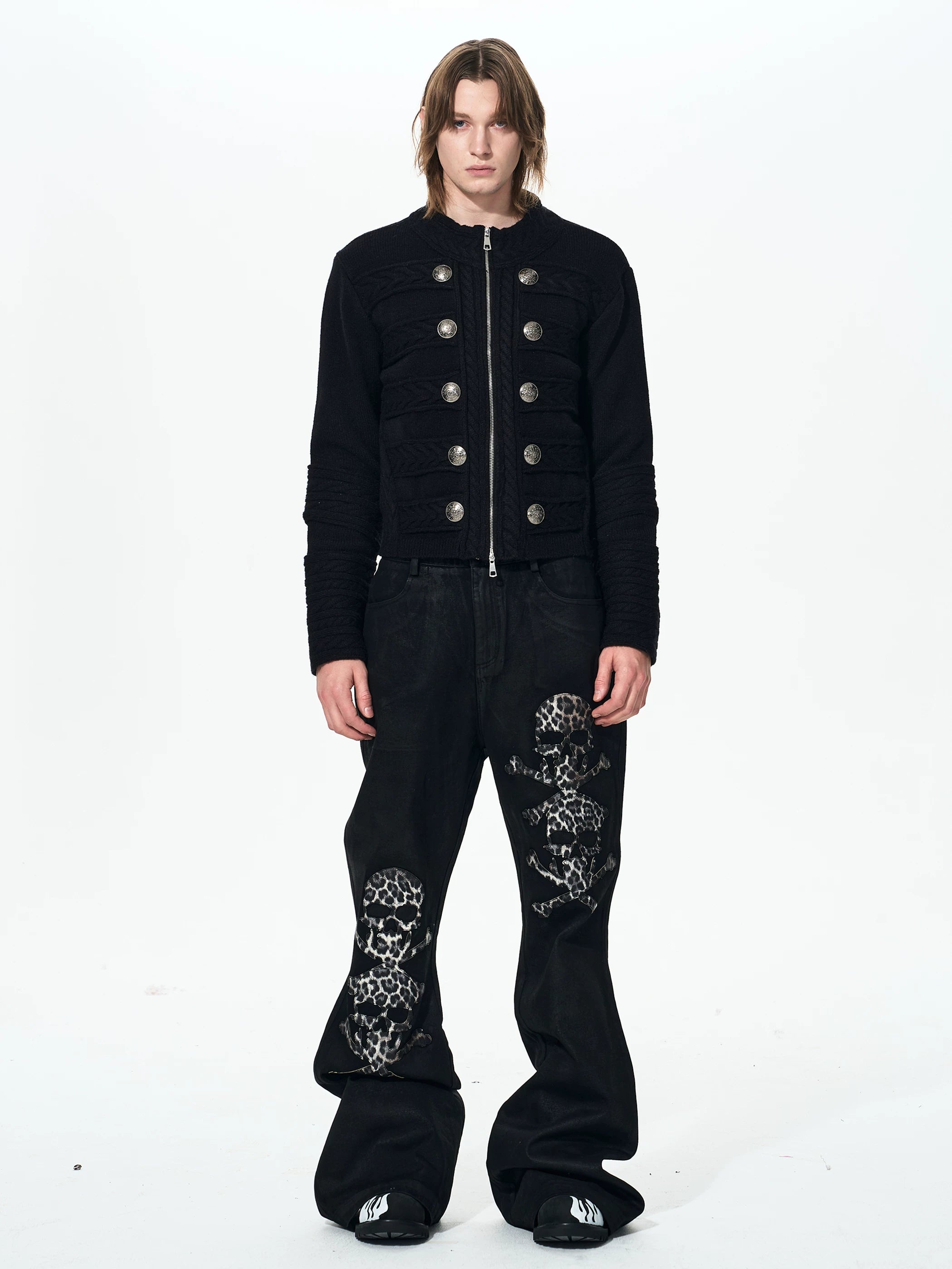 Men's Black Knit Sweater Coat