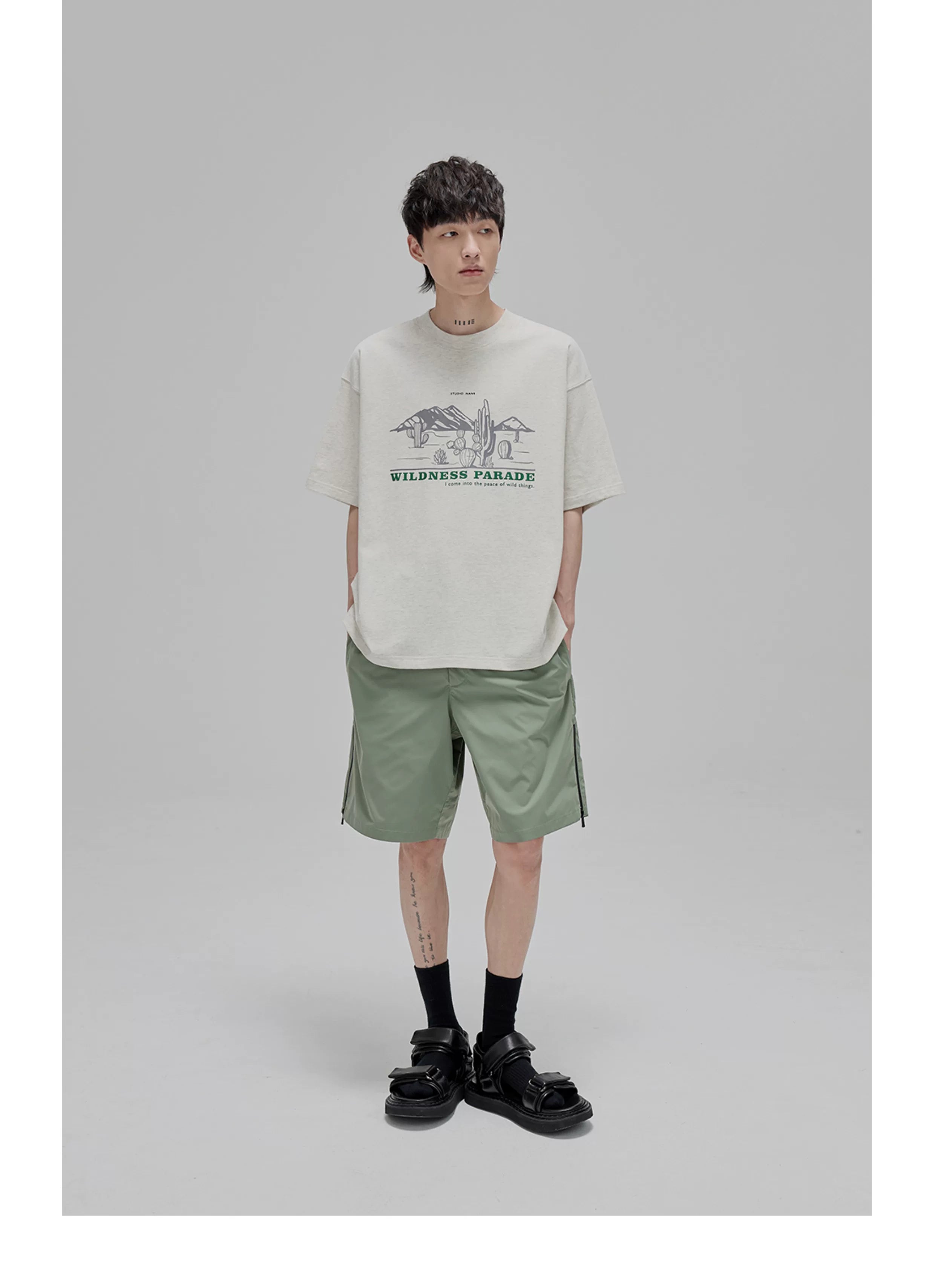 Illustrated Print Crew Neck Tee