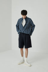 Draped Drawstring Elastic Waist Pleated Shorts