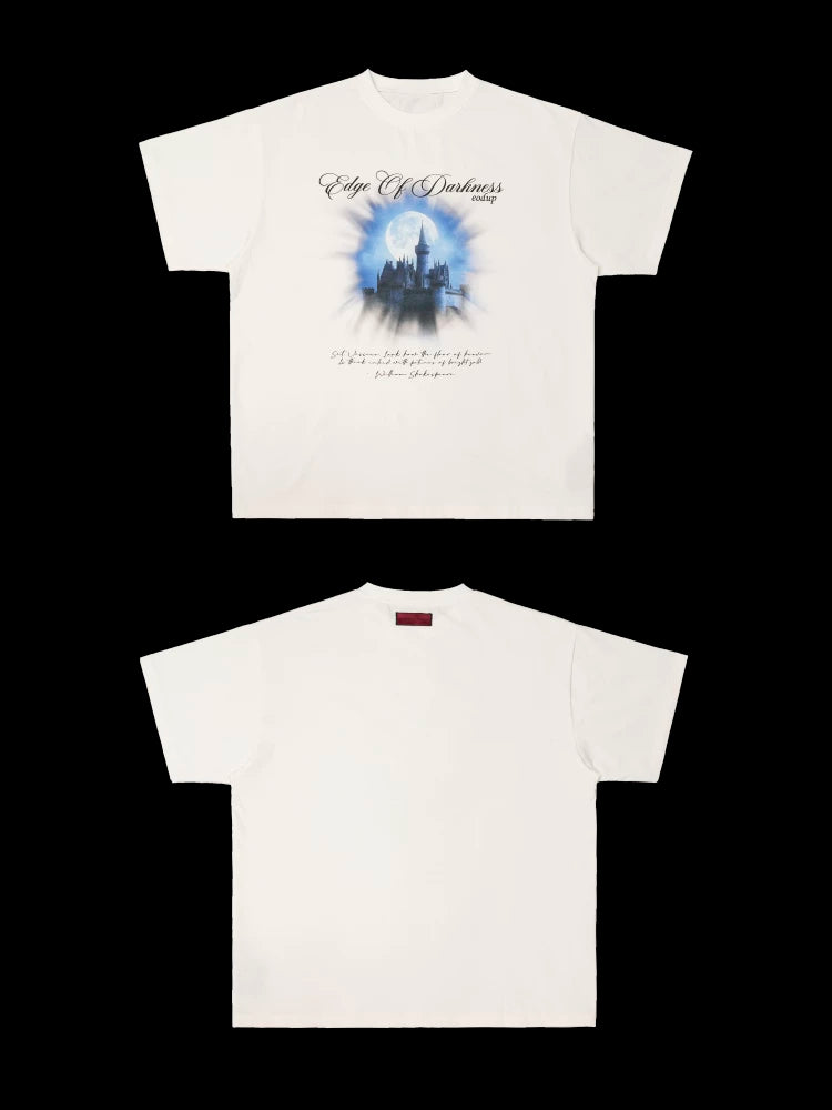 Loose Ivory Printed Short Sleeve Tee