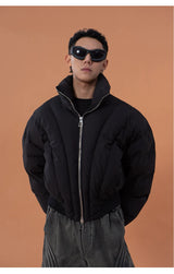 Men's Black Cropped Puffer Jacket