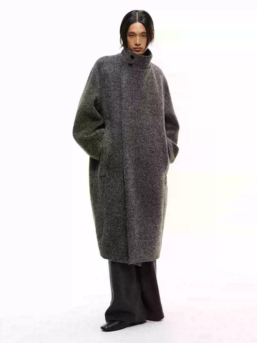 Pleated Back Wrap Cocoon Coat