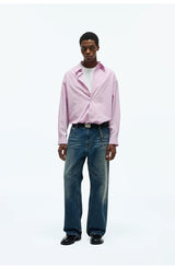 Casual Square Neck Cotton Blend Shirt