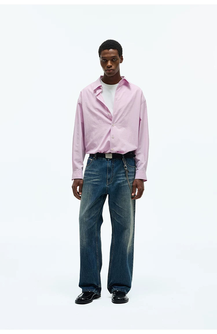 Casual Square Neck Cotton Blend Shirt