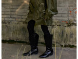 Loose Riveted Punk Leather Jacket