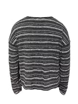 Striped Long Sleeve Drop Shoulder Tops