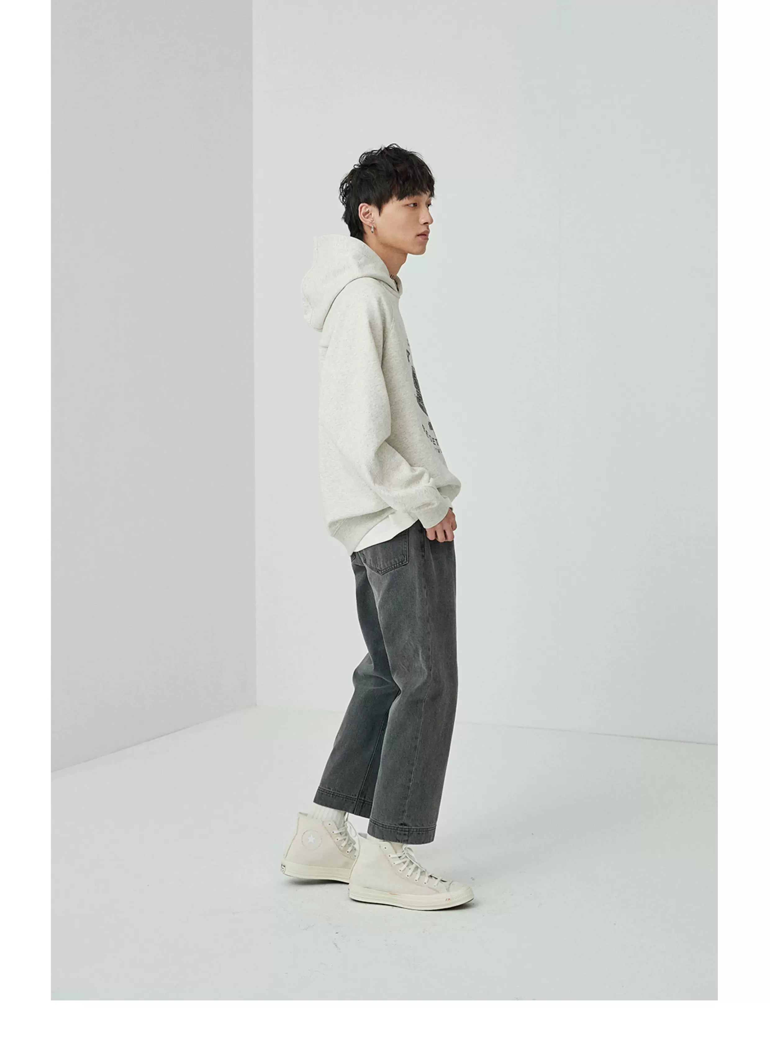Vintage Washed Straight Ankle Jeans