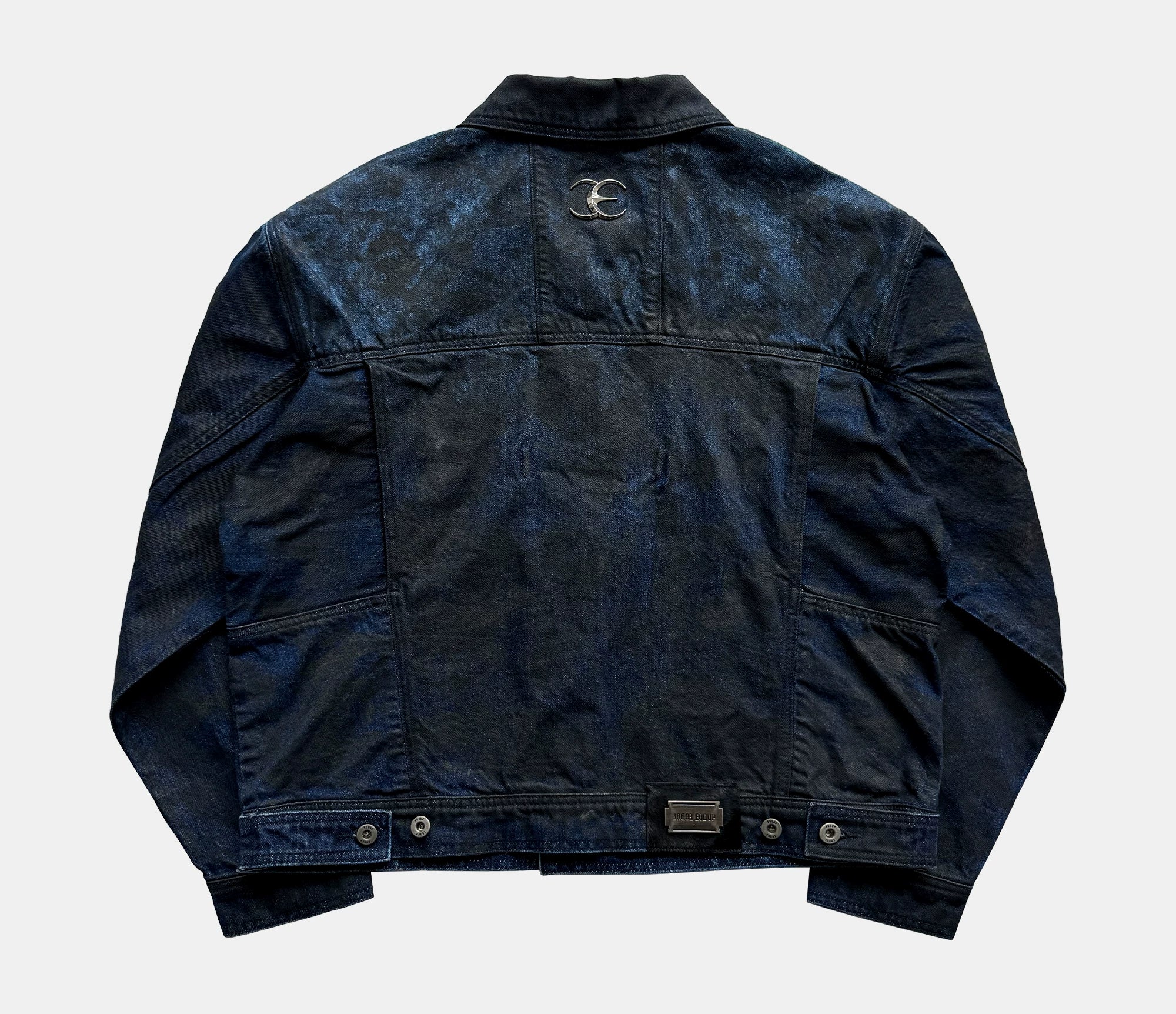 Distressed Ice Blue Ombre Denim Jacket