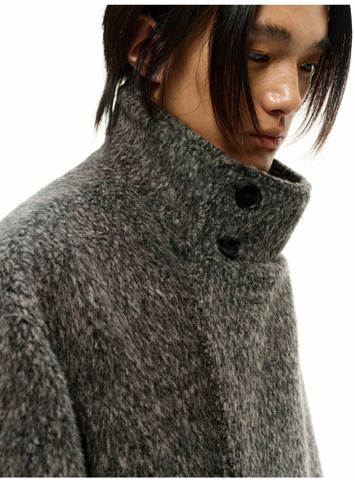 Pleated Back Wrap Cocoon Coat