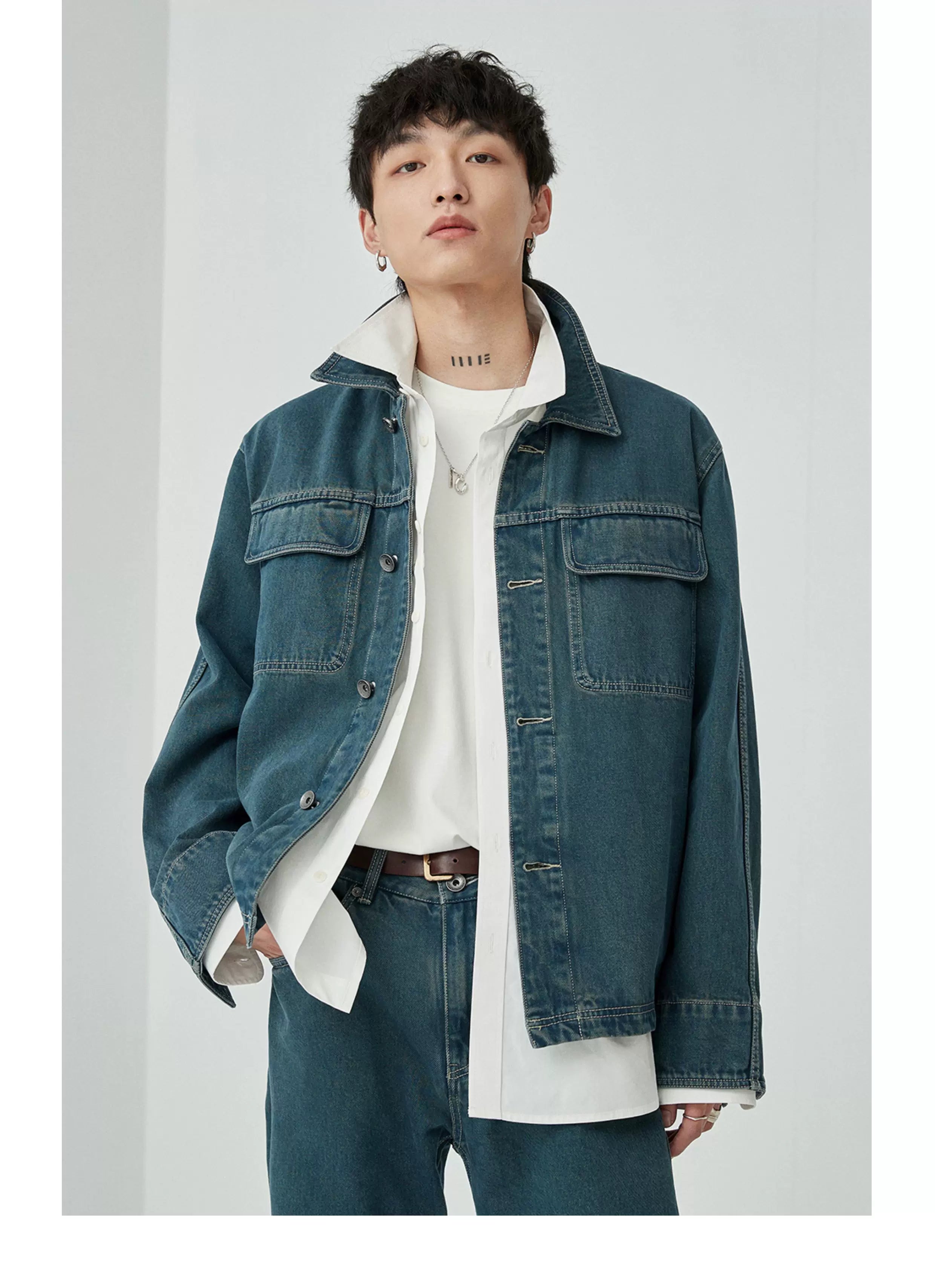 Split Pocket Basic Cotton Shirt