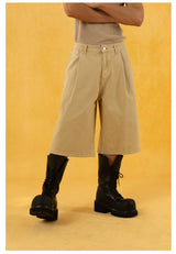 Men's Red Khaki Loose Vintage Shorts