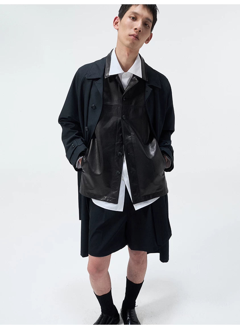 Triacetate Blend Belted Pleated Suit Shorts