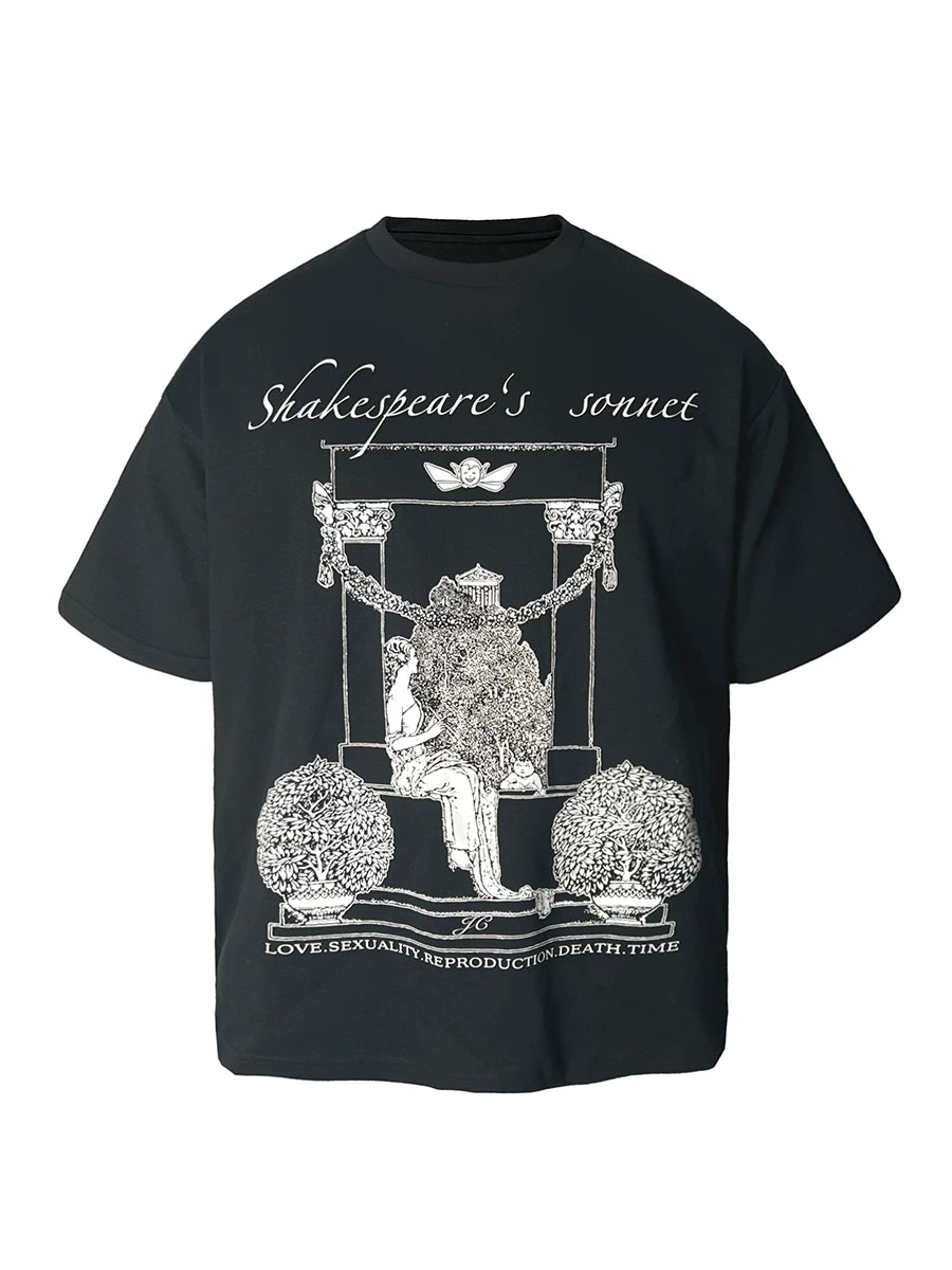 Shakespeare Poetry Heavyweight White Cotton Tee