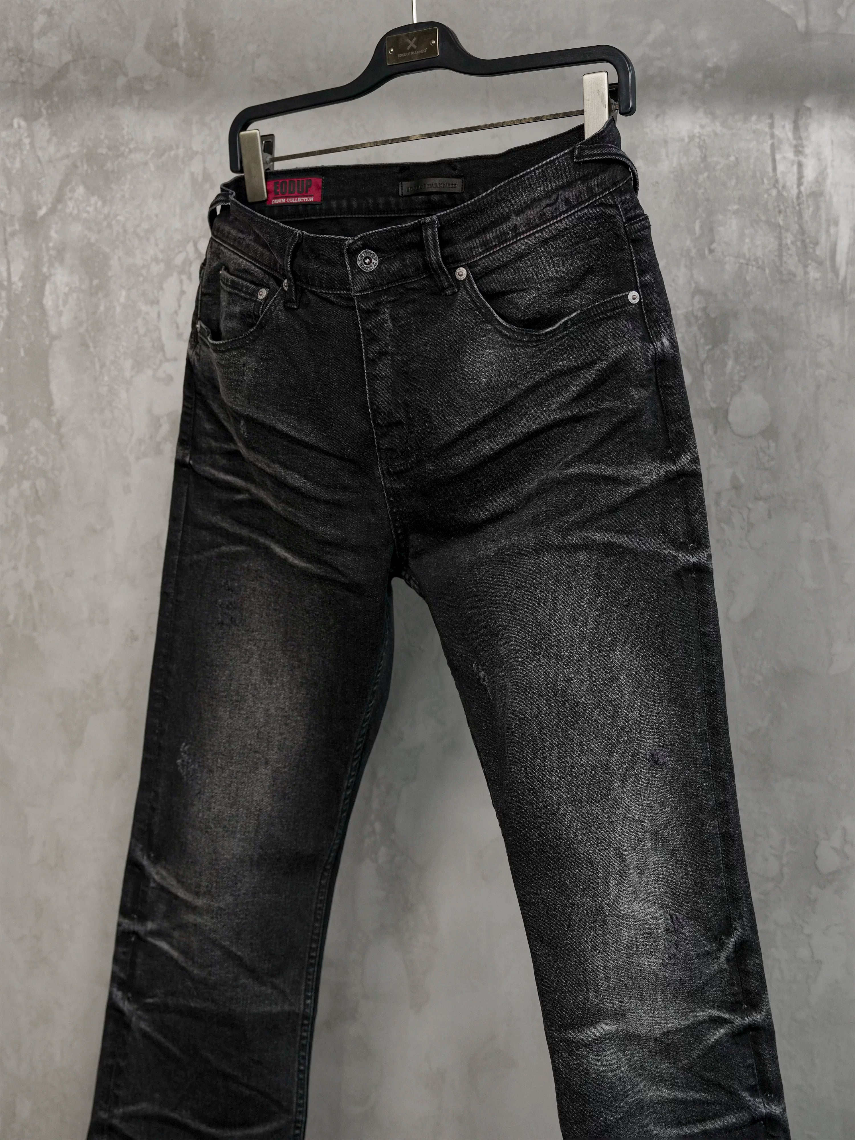 Stretchy Washed Flared Jeans