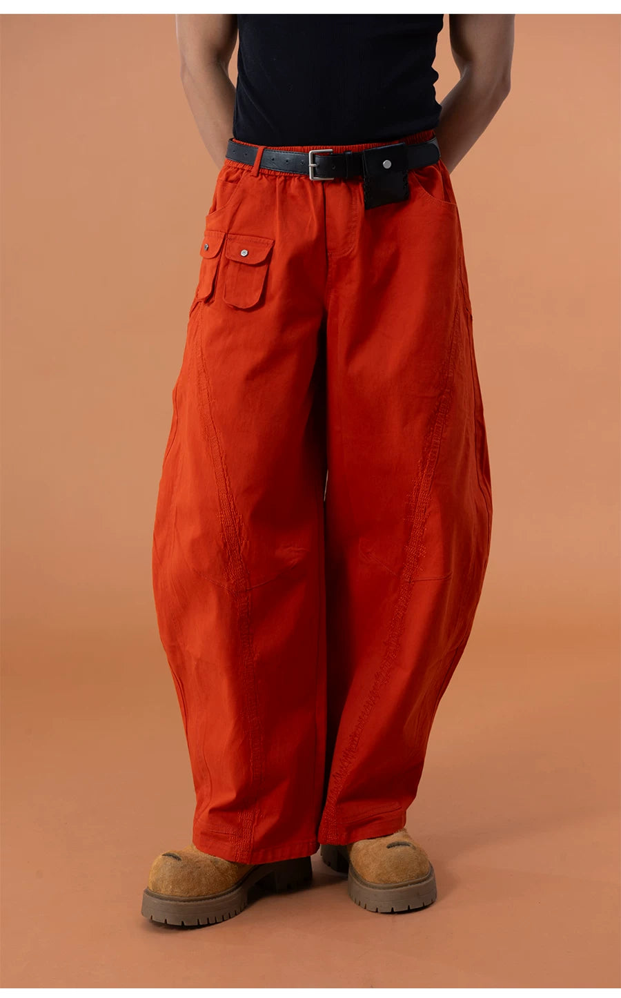 Men's Y2K Green Orange Cargo Pants