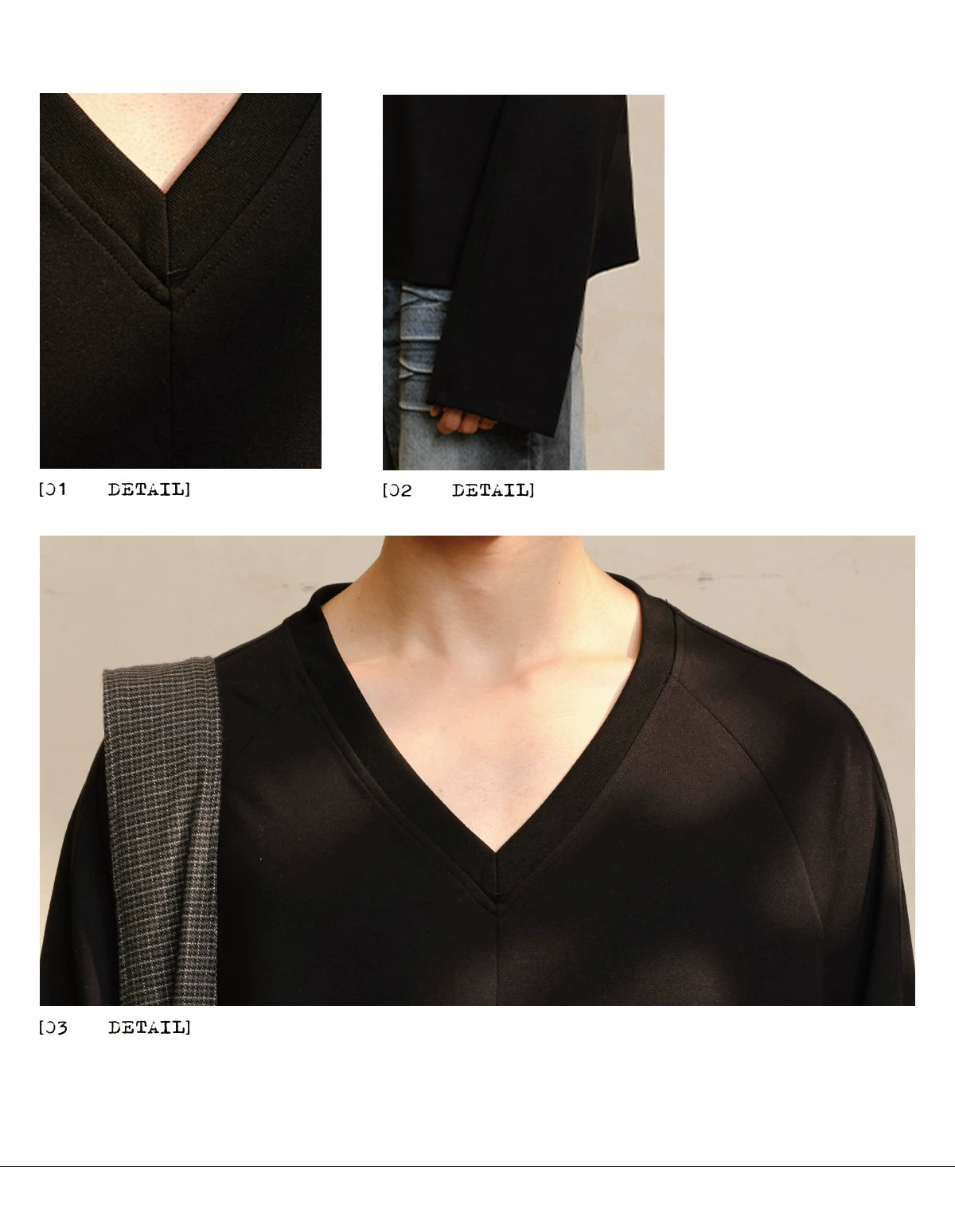 V-Neck Long Sleeve Merino Tencel Sweater