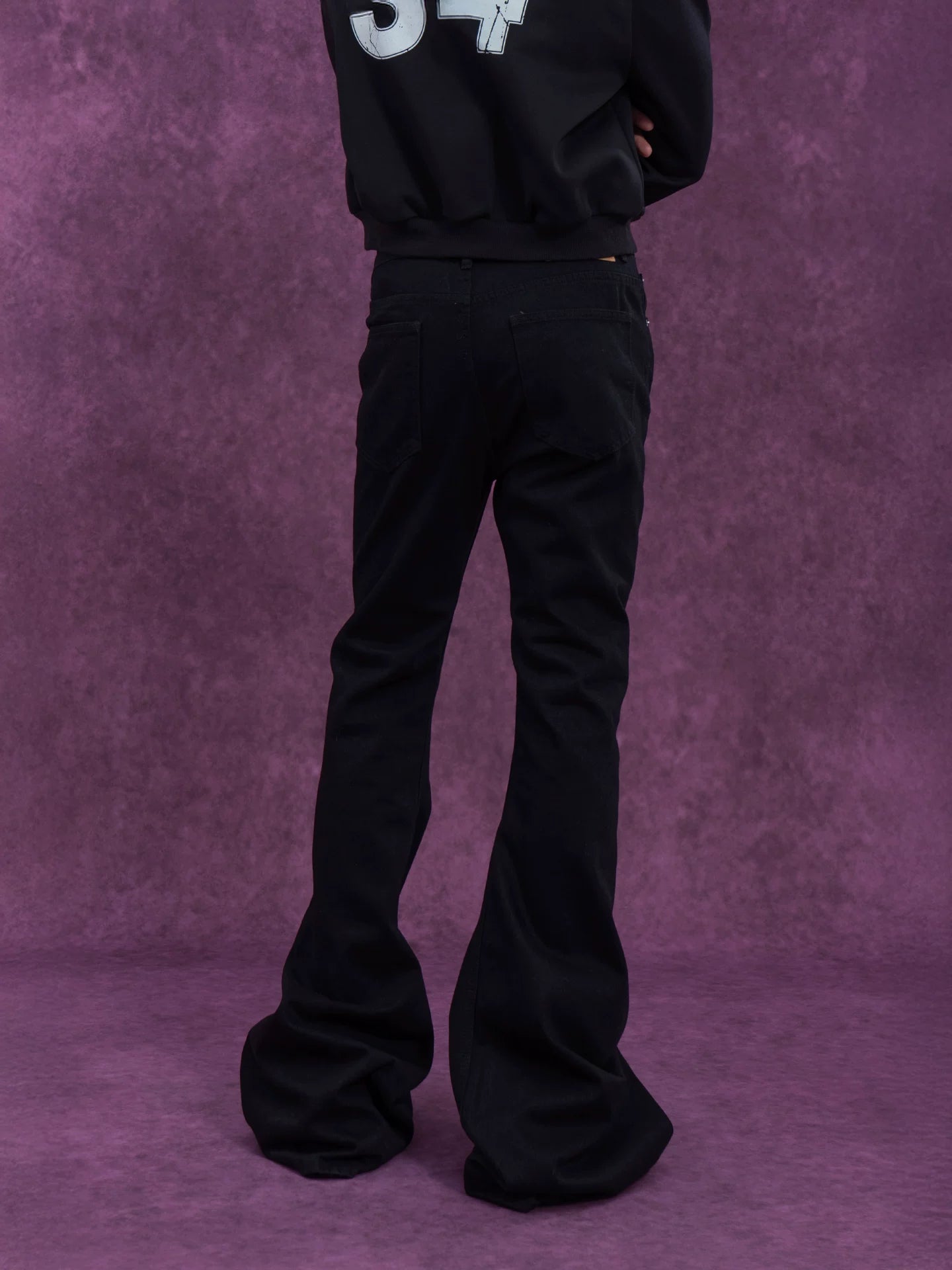 Men's Slim-fit Full-length Two-tone Flared Jeans