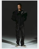 Dark 3M Oversized Hooded Bomber Jacket