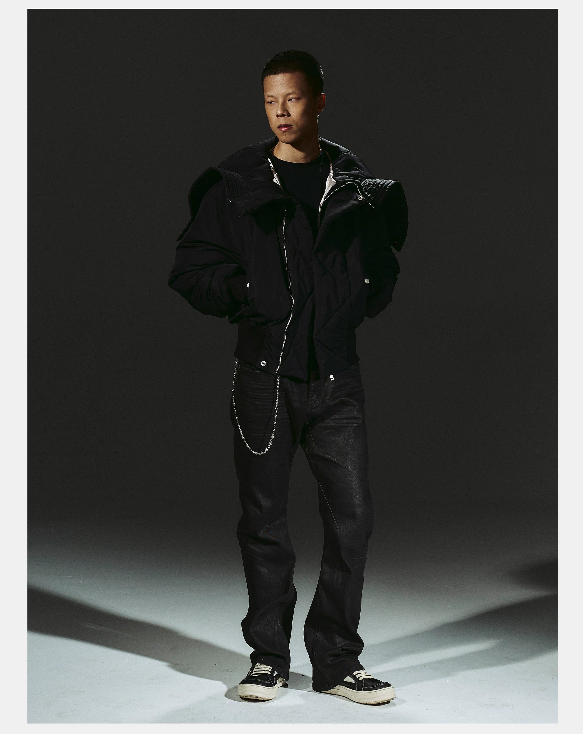 Dark 3M Oversized Hooded Bomber Jacket