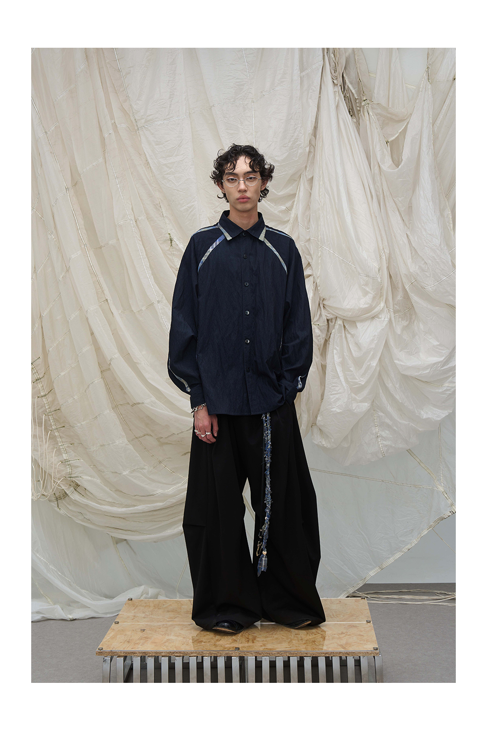 Washed Denim Split Shirt