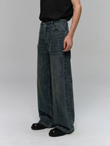 Heavyweight Slub Washed Straight Jeans