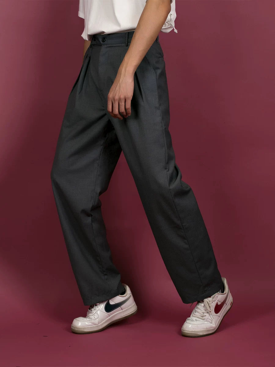 Men's Vintage Gray Wide Leg Pants