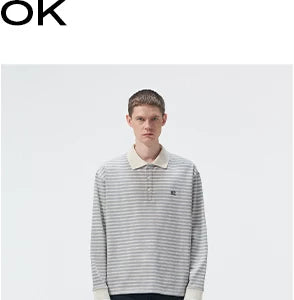 Striped Embroidered Long Sleeve Polo Tee