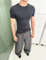 Sanded Slim Stretch Velvet Tee