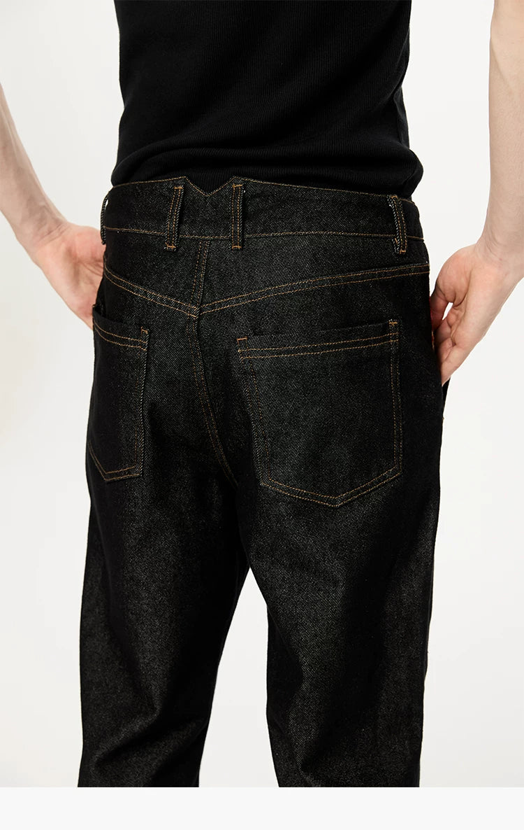 Washed Color-Blocked Floral Jacquard Flare Jeans