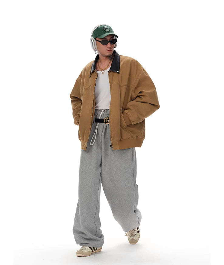 Men's Washed Patchwork Sheepskin Jacket