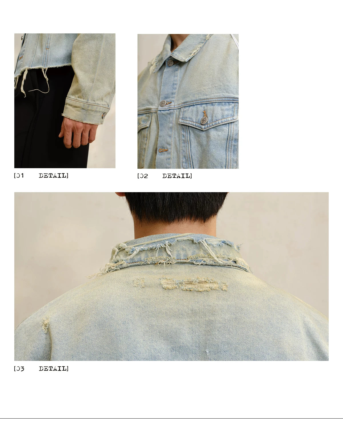 Cropped Ripped Distressed Denim Jacket